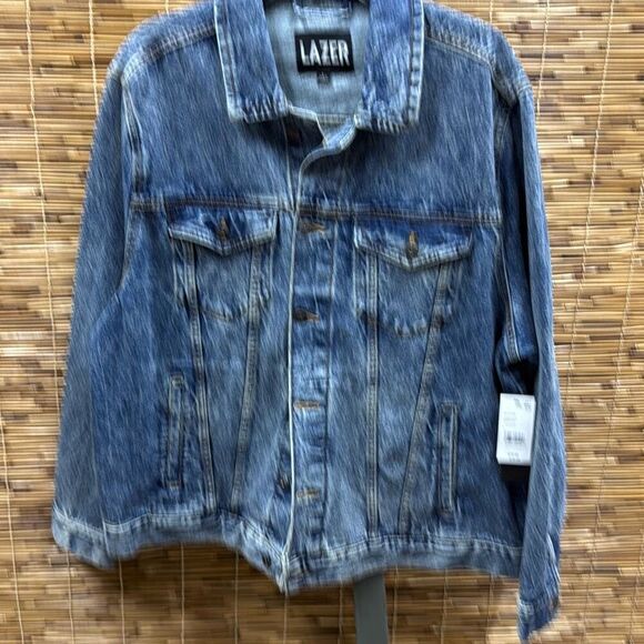 Lazer Mens Denim Short Trucker Jacket Size L - Picture 2 of 3